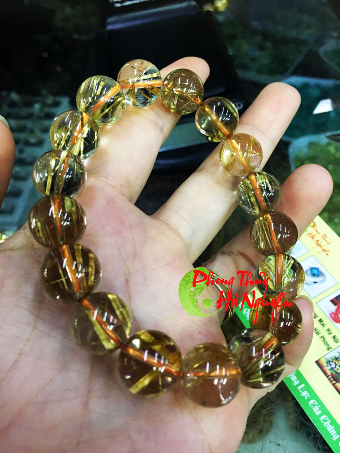 vòng thạch anh tóc vàng 12 ly